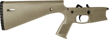 Picture of Wraithworks WARP-15 Polymer Complete AR15 Lower Receiver - FDE Mil-Spec Parts Kit Integral Buttstock & Textured Pistol Grip Trap Door Buttplate WARP15-FDE-C