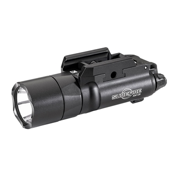 Picture of Surefire X300 Turbo, Weaponlight, White LED, 650 Lumens, 66,000 Candela, Fits Picatinny and Universal, Thumbscrew Attachment, For Pistols, Matte Finish, Black, 2x CR123 Batteries Included X300T-B X300TB