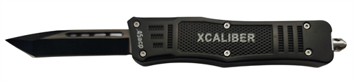 Picture of Xcaliber Knife Company  45 ACP  3.25" OTF Tanto Plain Black 440C SS Blade, 4.64" Steel Handle 728881687454