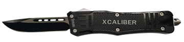 Picture of Xcaliber Knife Company  9mm  Large 3.80" OTF Drop Point Black 440C SS Blade, 5.30" Steel Handle 728881687478