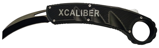 Picture of Xcaliber Knife Company  Karambit  3" OTF Reverse Tanto Plain Black 440C SS Blade, 5.75" Aluminum Handle 728881687546