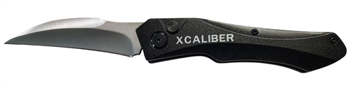 Picture of Xcaliber Knife Company  Switch Blade  3.25" Folding Sheepsfoot Plain Stainless D2 Steel Blade, 4.50" Black Aluminum Handle 728881687645