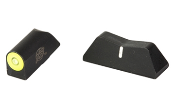 Picture of XS Sights DXT2 Big Dot Night Sights fits Glock Black Green Tritium Yellow Outline Front Sight White Stripe Rear Sight GL0011P3Y