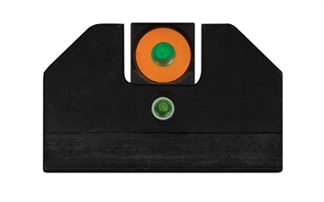 Picture of XS Sights F8 Night Sights, Fits S&W M&P Full Size and Compact, Green with Orange Outline Front, Green Rear, Tritium Front/Rear SW-F027P-5