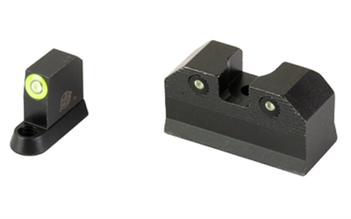 Picture of XS Sights R3D, 2.0, Tritium Night Sight, For CZ P10, Suppressor Height, Green Front Outline, Green Tritium Front/Rear CZ-R201S-6G