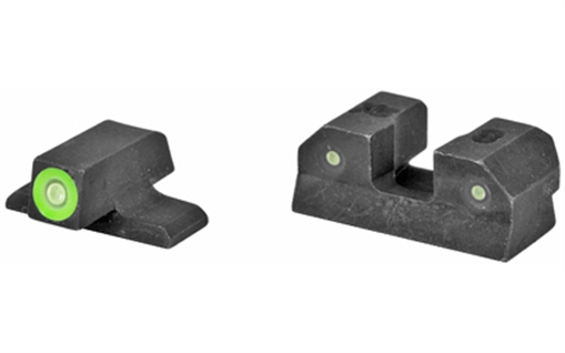 Picture of XS Sights R3D Night Sights- Sig Sauer- Springfield Armory Black | Green Tritium Green Outline Front Sight Green Tritium Rear Sight SIR015P6G