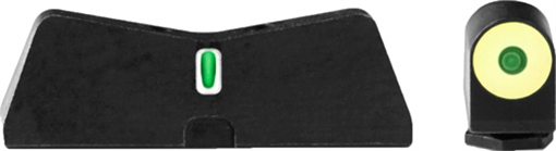 Picture of XS Sights DXT2 Big Dot Night Sights fits Glock Black | Green Tritium Yellow Outline Front Sight Green Tritium White Outline Bar Rear Sight GL0010S5Y