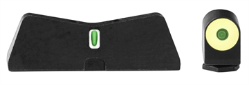 Picture of XS Sights DXT2 Big Dot Tritium Front, White Stripe Express Rear, Fits Glock 17/19/22/23/24/26/27/31/32/33/34/35/36/38, Taurus G3c/GX4/New Production G3, Walther PDP, Green with Yellow Outline GL-0009S-5Y GL0009S5Y