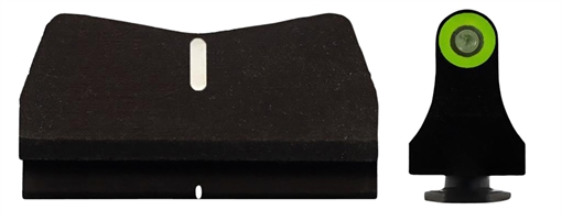 Picture of XS Sights DXT2 Standard Dot White Outline Suppressor Height Green/White Tritium Front/Black/White Rear/Black Frame, Compatible w/ Glock 17/19, Front Post/Rear Dovetail Mount GL0015P4G