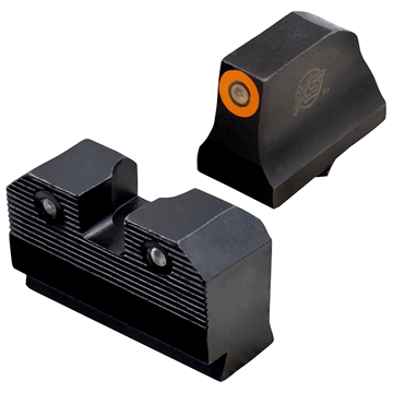 Picture of XS Sights R3D, Tritium Night Sights, Suppressor Height, Orange Front and Black Rear, Fits Glock 17,19,22,23,24,26,27,31,32,33,34,35,36,38 GL-R021P-6N GLR021P6N