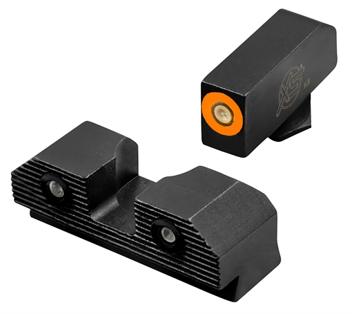 Picture of XS Sights GLR203P6N R3D 2.0 Night Sights fits Glock Black | Green Tritium Orange Outline Front Sight Green Tritium Rear Sight GLR203P6N GL-R203P-6N