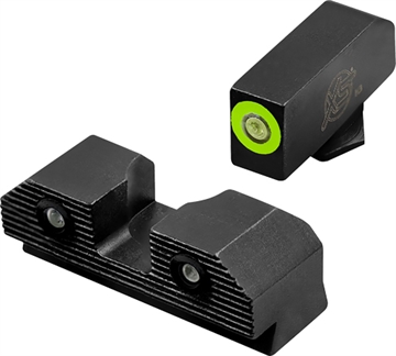 Picture of XS Sights  R3D 2.0 Night Sights fits Glock Black Green Tritium Green Outline Front Sight Green Tritium Rear Sight  GL-R203P-6G