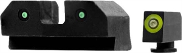 Picture of XS Sights Night Sights fits Glock Black Green Tritium Green Outline Front Sight Green Tritium Rear Sight GL-R014P-6G R3D GL-R014P-6G R3D