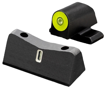 Picture of XS Sights DXT2 Big Dot Tritium Front, White Stripe Express Rear, Fits Sig Sauer Models: P225, P226, P229, P320, Springfield XD, XDm, XDs, Green with Yellow Outline SI-0013S-5Y SI0013S5Y