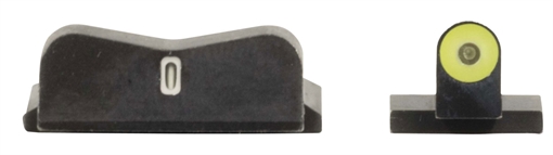 Picture of XS Sights DXT2 Big Dot Night Sights- Smith and Wesson Black | Green Tritium Yellow Outline Front Sight Green Tritium White Outline Bar Rear Sight SW0030S5Y