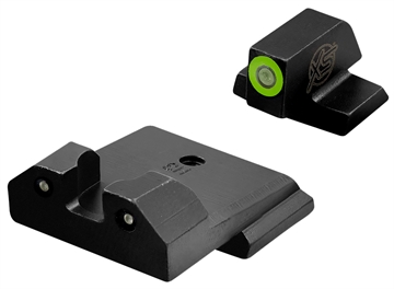 Picture of XS Sights R3D Night Sights- Smith & Wesson Black Green Tritium Green Outline Front Sight Green Tritium Rear Sight SWR033S6G