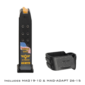 Picture of XTECH STEEL REINFORCED 10/15 10RD 9MM FREEDOM SERIES MAGAZINE FOR GLOCK 26 XT3032301
