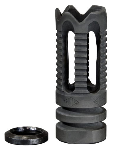 Picture of Yankee Hill Machine Co Phantom Comp/Flash Hider, 556NATO, 1/2x28, Aggressive, Fits AR Rifles, Black Finish YHM-28-5C2 285C2