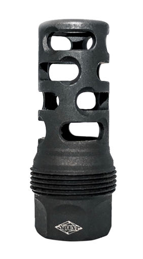 Picture of Yankee Hill Machine Co sRx Muzzle Brake, 1/2-28, Compatible with sRx Low Profile Adapter, Attaches to Suppressors with 1-3/8"x24 Thread Pitch, Black Oxide Finish YHM-4405-MB-28 4405MB28