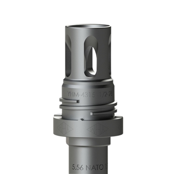 Picture of Yankee Hill Machine Co Mini QD Flash Hider, Matte Black, 1/2-28" Thread, Fits Turbo T2, Turbo K, Resonator, Resonator R2, Resonator K, Nitro .30, All Phantom .30 caliber YHM-4315-28A 431528A