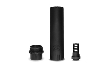 Picture of Yankee Hill Machine Co TURBO T3 Suppressor, 556NATO, Rifle Suppressor, 5.59", Matte Finish, Black, Includes QD Mount/Muzzle Brake, 1/2x28 YHM-2175-MB-28