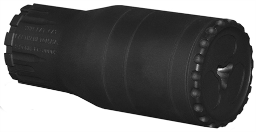 Picture of YHM Fat Cat 5.56mm QD Suppressor w/Mini sRx Muzzle Brake Cat End Cap 5.56mm Stainless Steel/Cobalt 6 Black 1/2x28 YHM-2210-MB-28 2210MB28