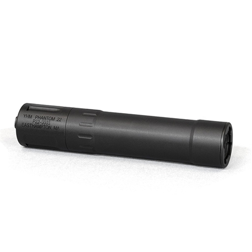 Picture of Yankee Hill Machine Co Phantom .22 Suppressor, 22LR, 17HMR, 22MAG, 5.7x28, Rimfire Suppressor, 4 oz, 5.5" Long, 1.1" Diameter, Black, Aluminum and Stainless Steel YHM-4380