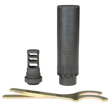 Picture of Yankee Hill Machine Co Resonator R2 Suppressor, 30 Caliber, Rifle Suppressor, 16oz, 7.825" Long, 1.562" Diameter, Black Finish, Includes Muzzle Brake (YHM-4302-MB-24A), 5/8x24 YHM-2130-MB-24 2130MB24