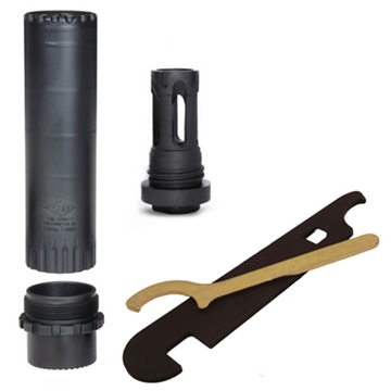 Picture of YHM Turbo T3 Suppressor with QD Flash Hider 5.56mm Stainless Steel/Cobalt 1/2x28 YHM-2175-28 217528