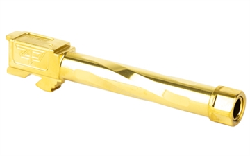 Picture of Zaffiri Precision Pistol Barrel, Threaded 1/2x28, 9MM, 4.49", TiN Finish, Gold, Fits Glock 17 Gen 1-4 ZP.17BTG ZP17BTG