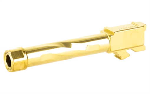 Picture of Zaffiri Precision Pistol Barrel, Threaded 1/2x28, 9MM, 4.02", TiN Finish, Gold, Fits Glock 19 Gen 1-5 ZP.19BTG ZP19BTG