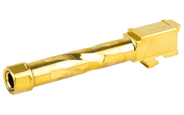 Picture of Zaffiri Precision Pistol Barrel, 9MM, 4.5", Threaded, Fits Glock 19 Gen3-5, Titanium Nitride Finish, Gold BA-G19G14-TH-GLD