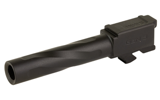Picture of Zaffiri Precision Pistol Barrel, 9MM, 3.95", Flush and Crown, Fits Glock 19 Gen 5, Nitride Finish, Black BA-G19G5-FC-BN