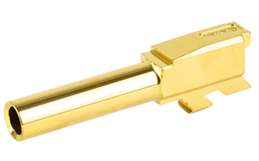 Picture of Zaffiri Precision Pistol Barrel, 9MM, 3.3", Flush and Crown, Fits Glock 43, Titanium Nitride, Gold BA-G43-FC-GLD