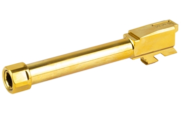 Picture of Zaffiri Precision Pistol Barrel, 9MM, 4.7", Threaded, Fits Glock 48, Titanium Nitride Finish, Gold BA-G48-TH-GLD