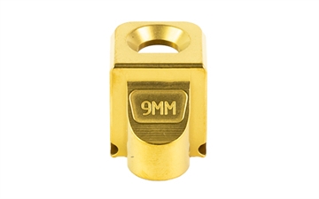 Picture of Zaffiri Precision Blowhole, Compensator, 9MM, TiN Finish, Gold, 1/2x28, Fits Glock 43/43X/48 ZP.COMP.43.G