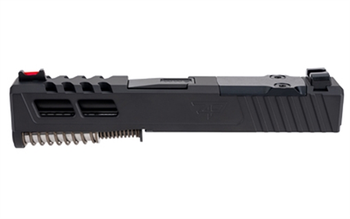 Picture of Zaffiri Precision ZPS.2, Optics Ready Complete Slide, RMR Footprint, Lightening Cuts, Black Barrel, HD Fiber Sights, Cerakote Finish, Armor Black, Fits Glock 43/43X, G43/G43X Upper Parts Kit, Includes Black Anodized Optics Plate Cover and Screws ZPS.2.43.BLK.CU