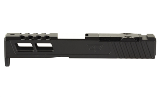 Picture of Zaffiri Precision ZPS.2, Optics Ready Stripped Slide, RMSc Footprint, Lightening Cuts, Cerakote Finish, Armor Black, Fits Glock 43, Includes Black Anodized Optics Plate Cover and Screws ZPS.2.43.BLK