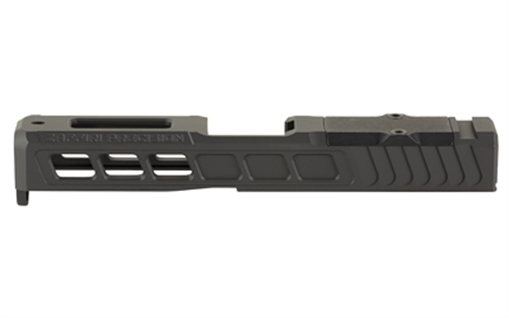 Picture of Zaffiri Precision ZPS.3, Optics Ready Stripped Slide, RMR Footprint, Lightening Cuts, Cerakote Finish, Armor Black, Fits Glock 19 Gen 3, Includes Black Anodized Optics Plate Cover and Screws ZPS.3.19.BLK