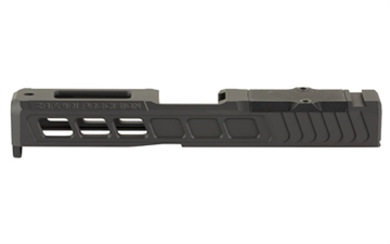 Picture of Zaffiri Precision ZPS.3, Optics Ready Stripped Slide, RMR Footprint, Lightening Cuts, Cerakote Finish, Armor Black, Fits Glock 19 Gen 3, Includes Black Anodized Optics Plate Cover and Screws ZPS.3.19.BLK