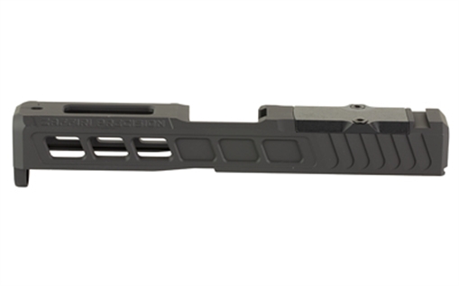 Picture of Zaffiri Precision ZPS.3, Optics Ready Stripped Slide, RMR Footprint, Lightening Cuts, Cerakote Finish, Armor Black, Fits Glock 19 Gen 5, Includes Black Anodized Optics Plate Cover and Screws ZPS.3.19.G5.BLK