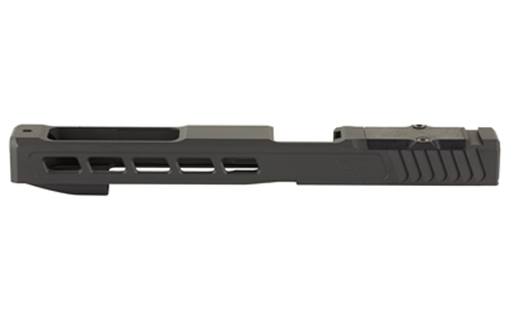 Picture of Zaffiri Precision ZPS.3, Optics Ready Stripped Slide, RMR Footprint, Lightening Cuts, Cerakote Finish, Armor Black, Fits Glock 17L Gen 3, Includes Black Anodized Optics Plate Cover and Screws ZPS.3.G17L.BLK