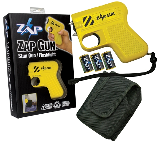 Picture of Zap Zap Gun Stun Gun/Flashlight Range of Close Contact Green Plastic ZAPGUN
