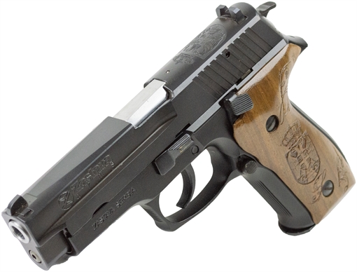 Picture of ZASTAVA ARMS CZ999 9MM HANGUN MACHINE ENGRAVED SERBIAN CREST ON THE SLIDE AND WALNUT GRIPS WALNUT BOX WITH SERBIAN CREST(2) 15RD MAGS 4.25IN CHROME BARREL CZ999SC
