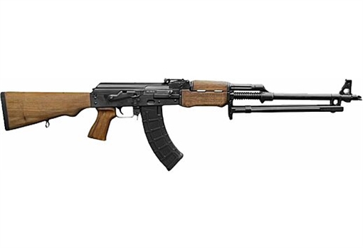 Picture of Zastava M72 RPK, Semi-automatic, 7.62X39, 21" Ribbed Barrel, Matte Finish, Black, Factory Bipod, Wood Furniture, 30 Rounds, 1 Magazine ZR72762W