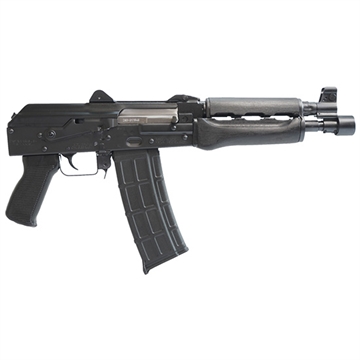 Picture of Zastava ZPAP85, Semi-automatic, AK Pistol, 223 Rem/5.56 NATO, 10.5" Barrel, Matte Finish, Black, Polymer Grip, Wood Handguard, 30 Rounds, 1 Magazine, Stamped Receiver, Hinged Top Cover ZP85556