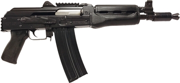 Picture of Zastava ZPAP85 Alpha AK-47 Pistol BULGED TRUNNION 1.5MM RECEIVER - Stained Wood Handguard 5.56NATO 10" Barrel Booster Brake Rear Trunnion Picatinny rail ZP85556PA