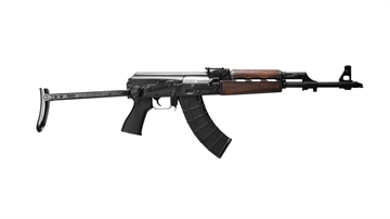 Picture of Zastava M70, Semi-automatic, AK, 7.62X39, 16.5" Chrome lined Barrel, Matte Finish, Black, Walnut Battle Worn Stock Handguard, Magpul Grip, Under Folder Stock, 30 Rounds, 1 Magazine ZR7762UF
