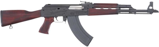 Picture of Zastava ZPAPM70, Semi-automatic Rifle, AK, 7.62X39, 16.3" Cold Hammer Forged Chrome Lined Barrel, Matte Finish, Black, Serbian Red Furniture, 30 Round Magazine, 1.5MM Bulged Trunnion Receiver, Bolt Hold Open Notch, Adjustable Front and Rear Sights ZR7762SR