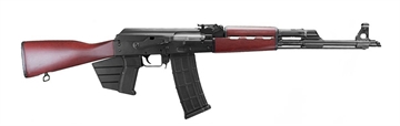 Picture of ZASTAVA ARMS PAP M90 5.56 AK RIFLE WITH SERBIAN RED FURNITURE PINNED 10RD MAGAZINE CA COMPLIANT FIN GRIP 18.25IN CHROME LINE BARREL 1.5MM RECEIVE BULDGED TRUNNION ZR90556SRCA